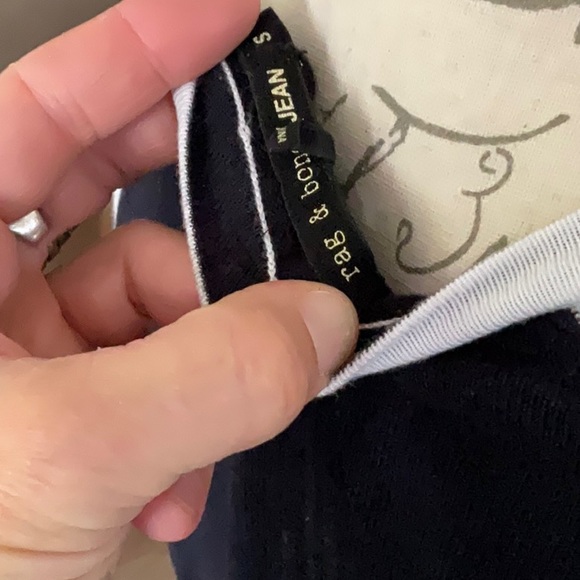 Rag & Bone Jeans Lexie Colorblock Raglan Knit Pullover, dark navy/white, S - Picture 7 of 10